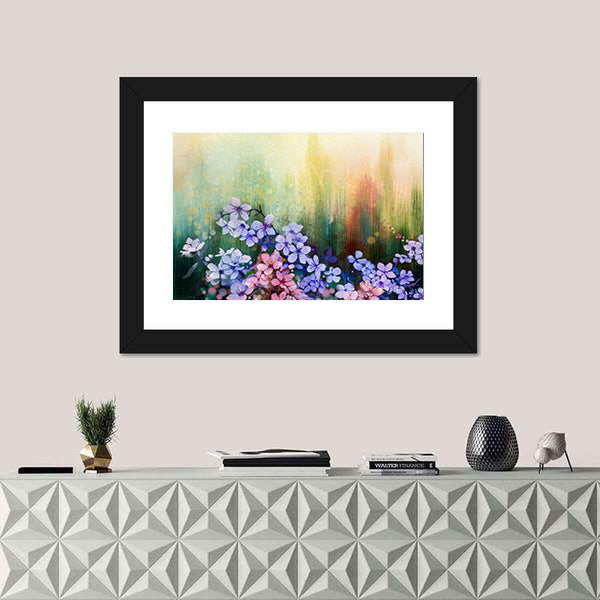 Abstract Cherry Blossoms in Purple Canvas Wall Art