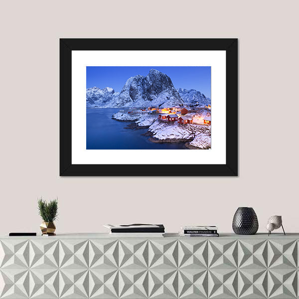 Norwegian Fisherman's Cabins In Lofoten Canvas Wall Art