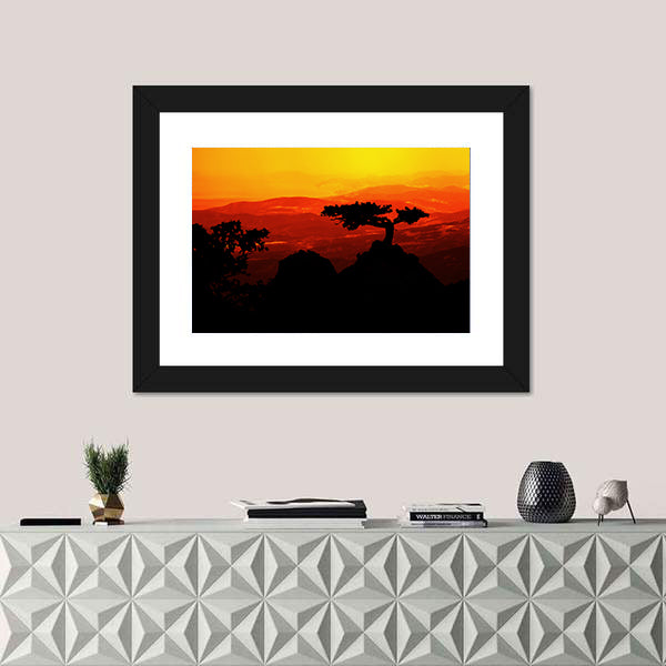 African Jungle Sunset Canvas Wall Art