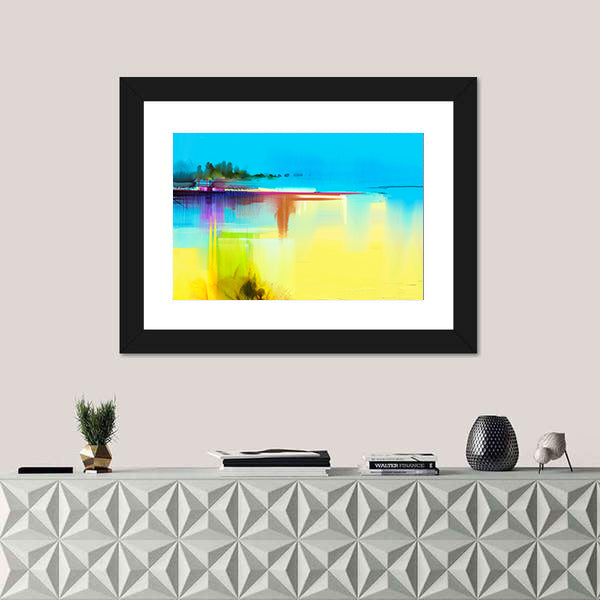 Lake In Spring Season Canvas Wall Art