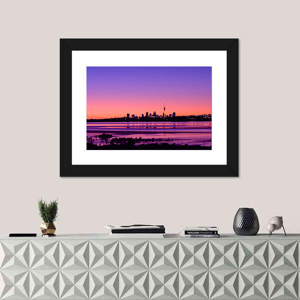Auckland City Sunrise Canvas Wall Art