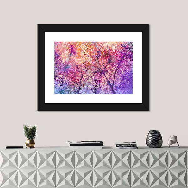Cherry Blossom Flower Abstract Canvas Wall Art