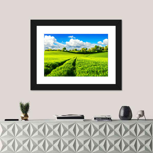 Idyllic Green Fields Canvas Wall Art