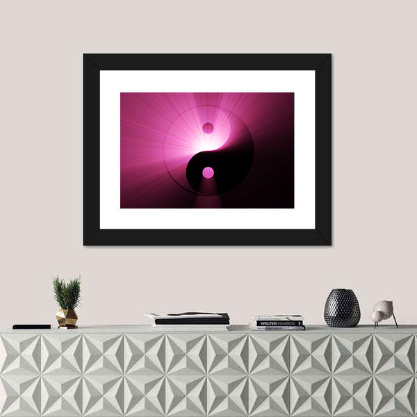 Tai Chi Yin Yang Symbol Light Flare Canvas Wall Art