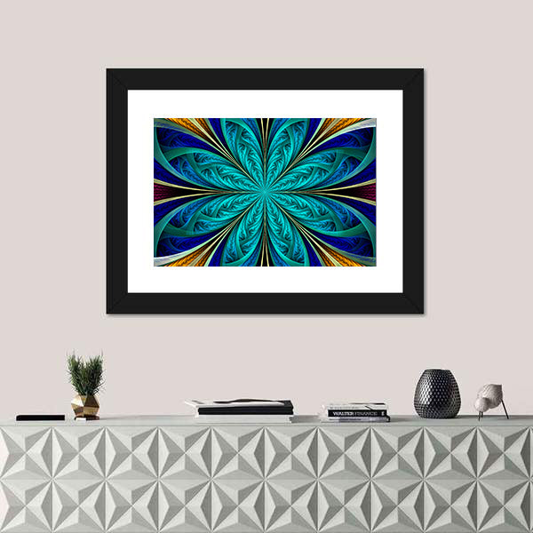Multicolored Fractal Flower Canvas Wall Art