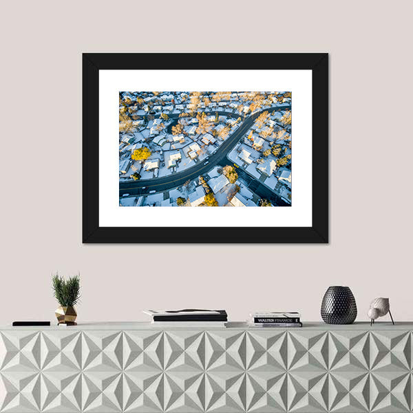 Fort Collins Cityscape In Colorado Canvas Wall Art