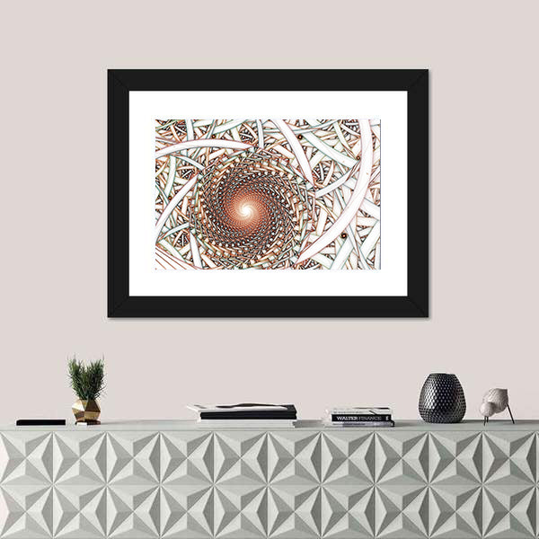 Shiny Fractal Spiral Canvas Wall Art