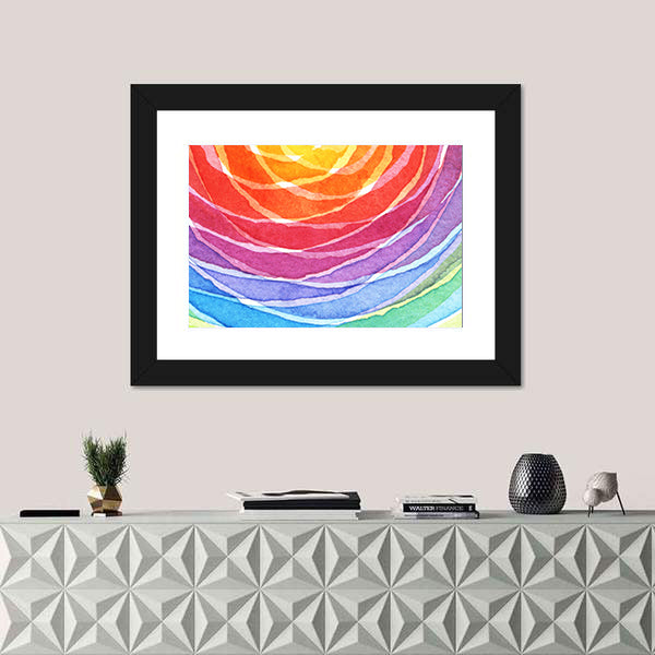 Rainbow Acrylic Abstract Canvas Wall Art