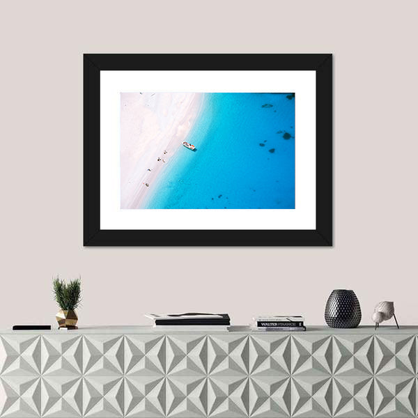 Aerial Beach on Zakynthos Island Canvas Wall Art