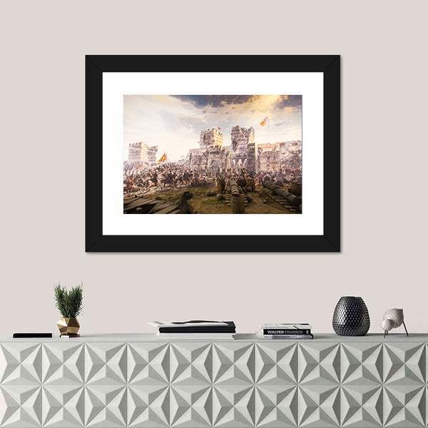 Historic Fall of Constantinople In 1453 Canvas Wall Art