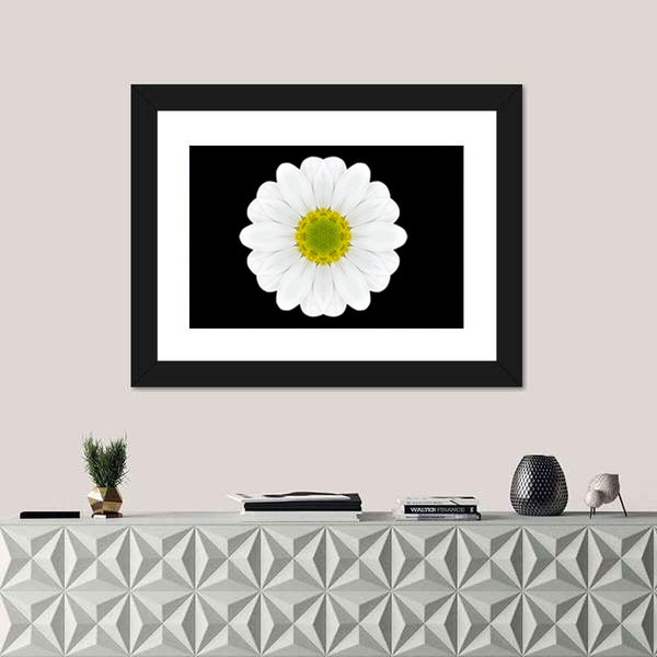 Close Up Of White Flower Mandala Canvas Wall Art