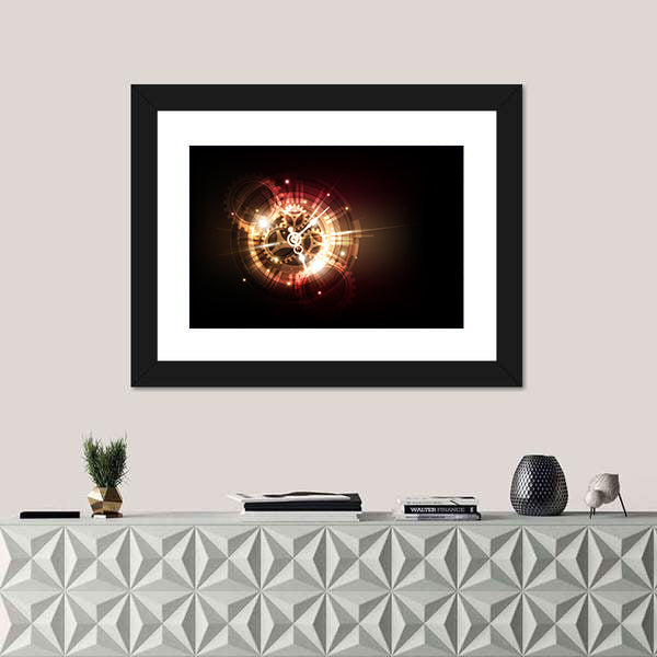 Clock Time Machine Concept Canvas Wall Art