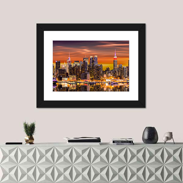 New York City At Sunrise Canvas Wall Art