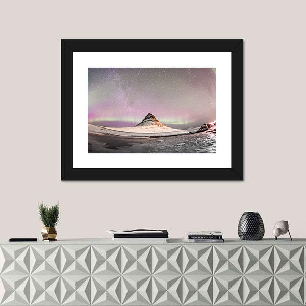 Aurora Borealis Over Kirkjufell Iceland Canvas Wall Art