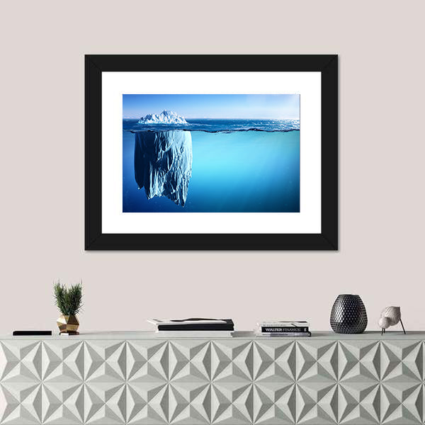 Iceberg Floating On Sea Canvas Wall Art