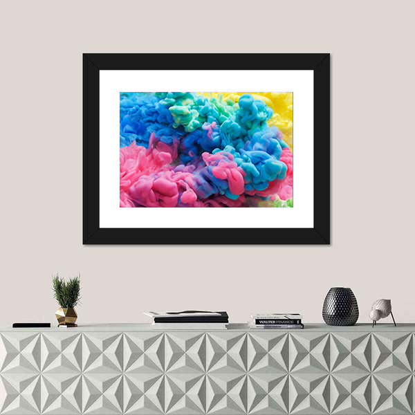 Colorful Acrylic Ink Swirls Canvas Wall Art
