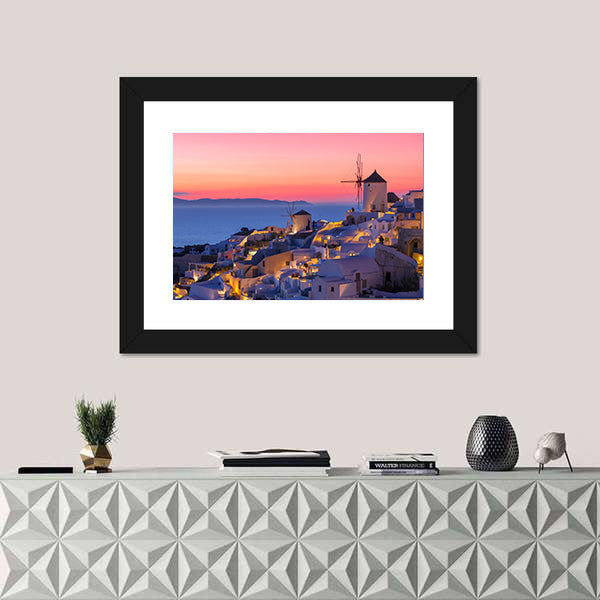 Sunset in Santorini Canvas Wall Art
