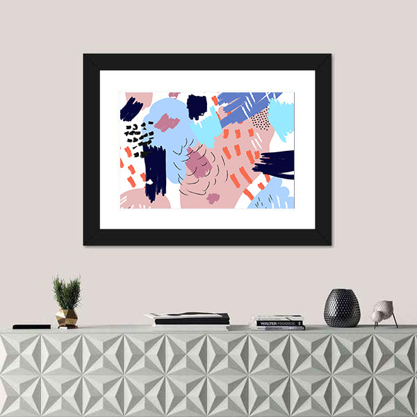 Memphis Style Abstract Collage Canvas Wall Art