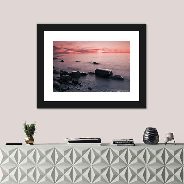 Lakeshore at Sunset in Michigan Canvas Wall Art