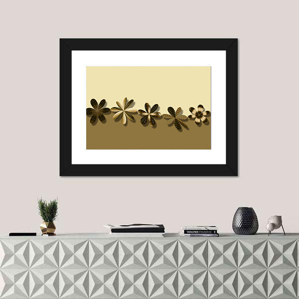 Brown Fantasy Flowers Canvas Wall Art