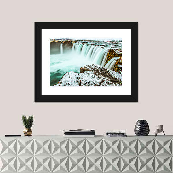 Godafoss Waterfall In Iceland Canvas Wall Art