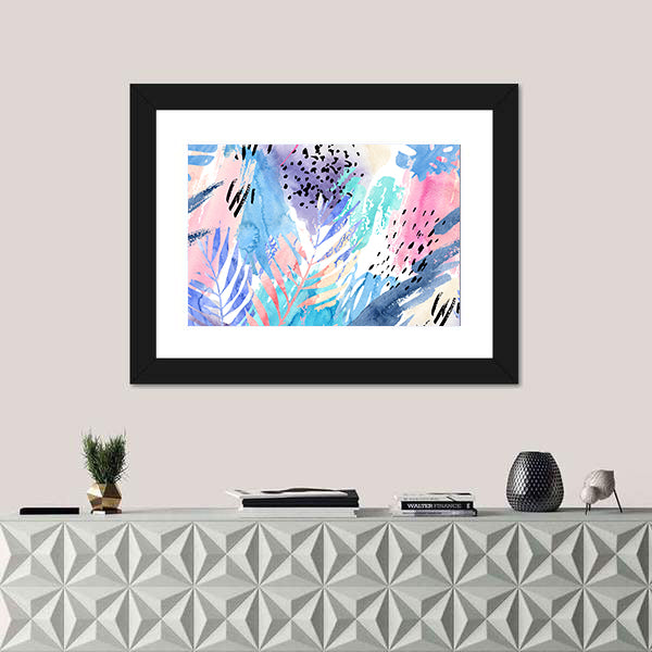 Shabby Tropical Leaves Canvas Wall Art