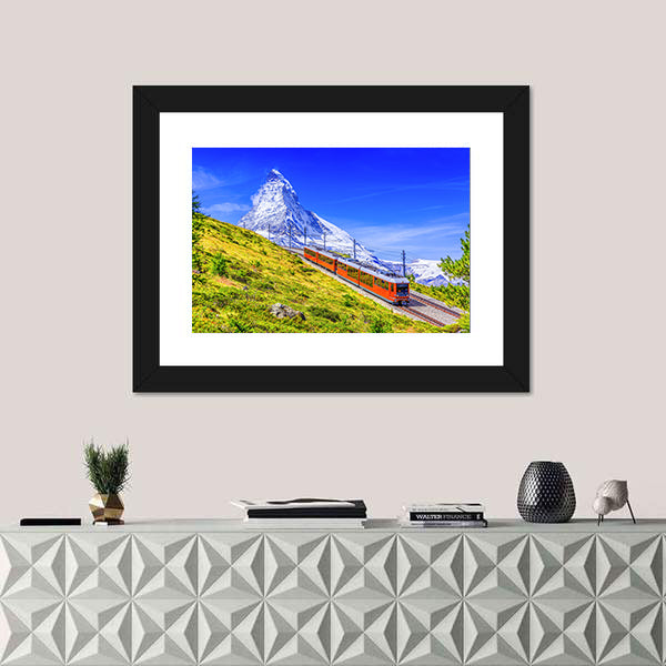 Gornergrat Tourist Train In Zermatt Switzerland Canvas Wall Art