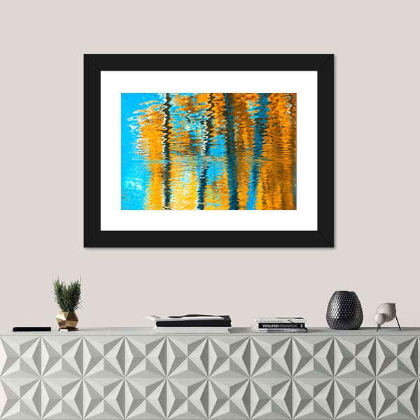 Autumn Reflections In Water Canvas Wall Art