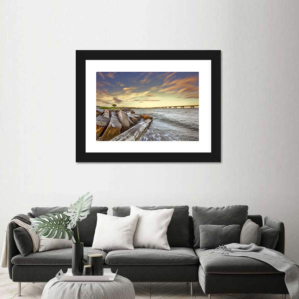 Two Bridges Between Amelia Island and Big Talbot Island Canvas Wall Art