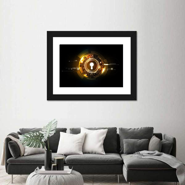 Glowing Keyhole Abstract Canvas Wall Art