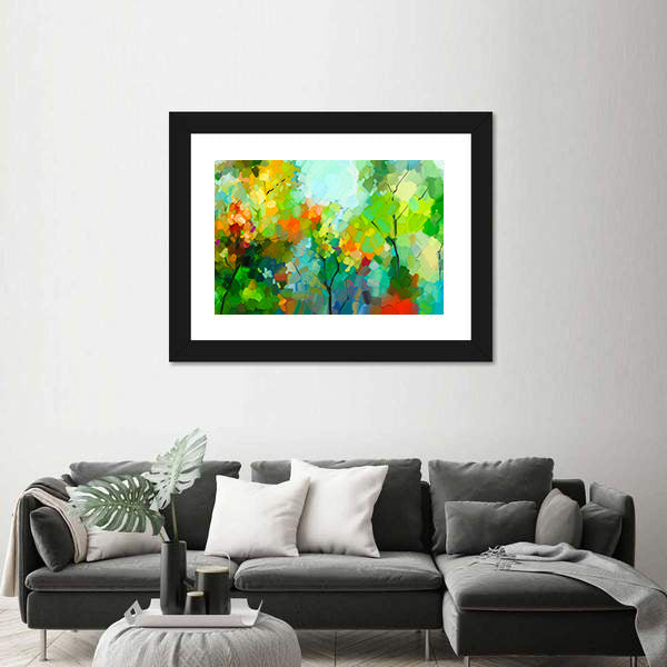 Spring Forest Abstract Canvas Wall Art