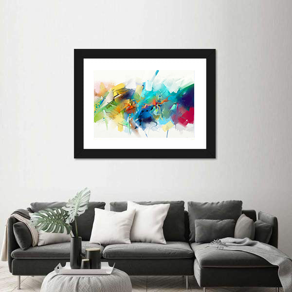 Hand-drawn Abstract Brushstrokes Canvas Wall Art