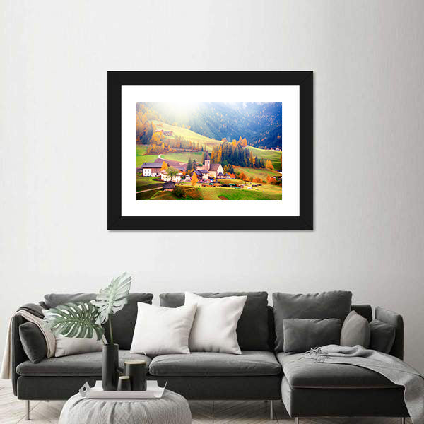 Santa Maddalena Village at Sunrise Canvas Wall Art