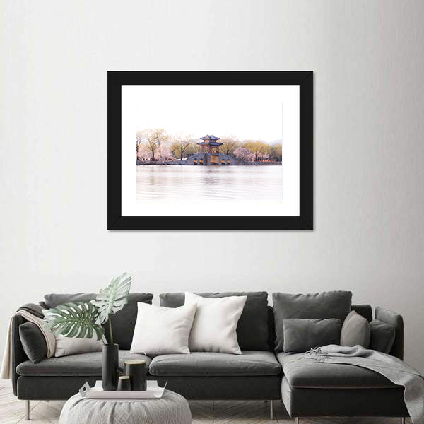 Beijing Palace with Cherry Blossoms Canvas Wall Art