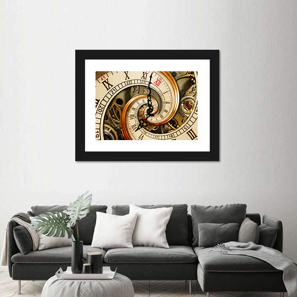 Antique Old Clock Canvas Wall Art