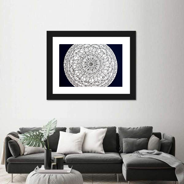 Ornamental Flower Mandala Canvas Wall Art