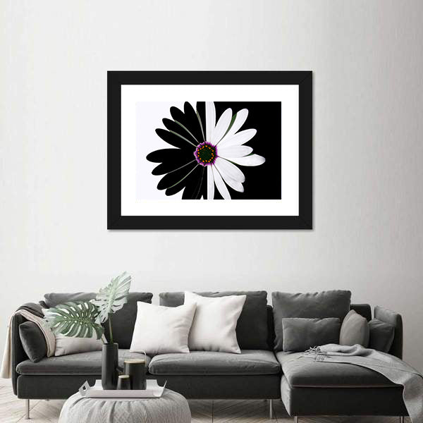 Black And White Flower Canvas Wall Art