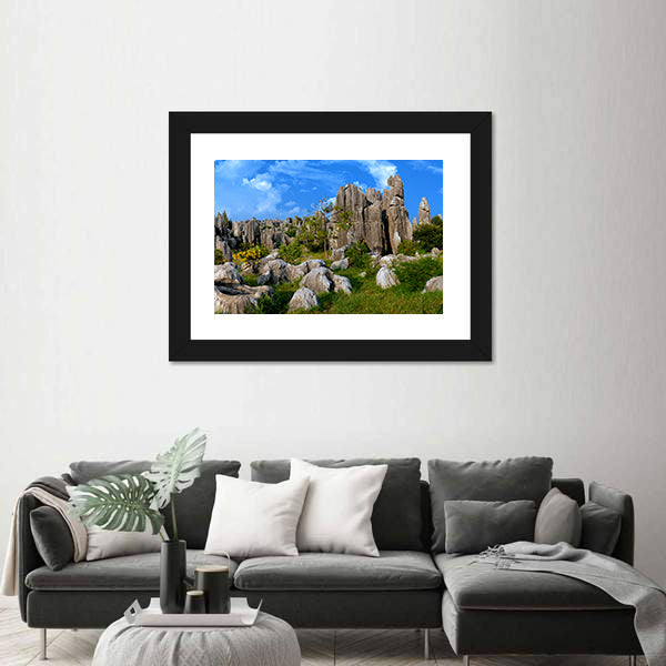 Stone Forest In Yunnan China Canvas Wall Art