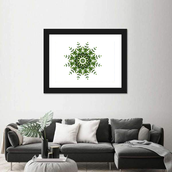 Green Mandala Pattern Canvas Wall Art