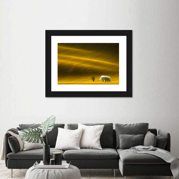 Spring Wavy Yellow Rapeseed Field Canvas Wall Art