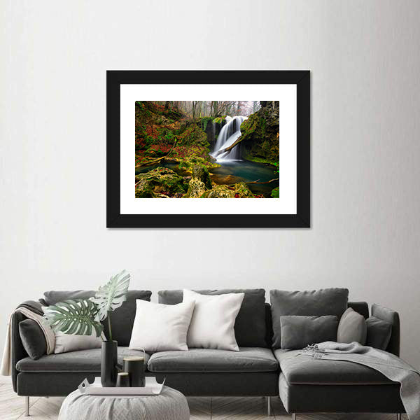 Waterfall In The Forest Canvas Wall Art