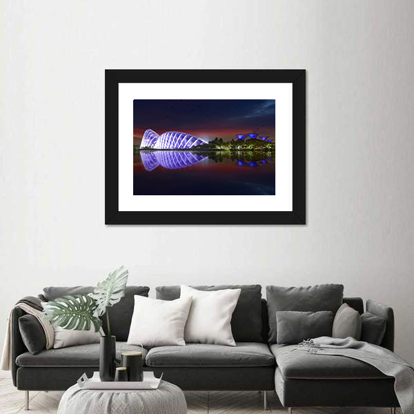 Singapore Gardens By The Bay At Night Canvas Wall Art
