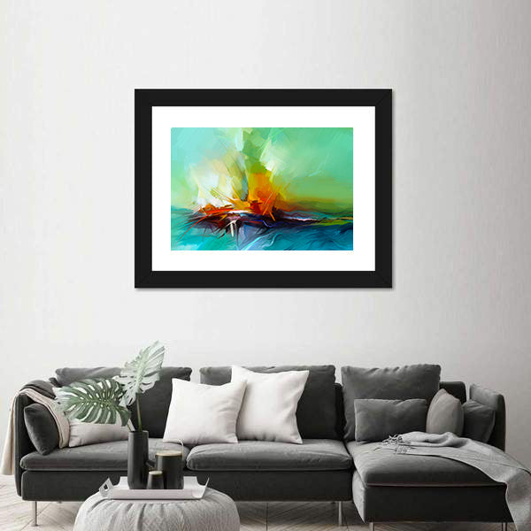 Stormy River Abstract Canvas Wall Art