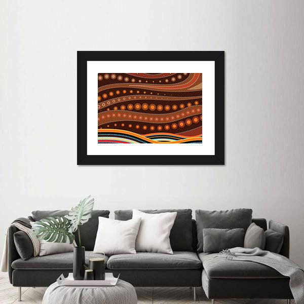 Indigenous-inspired Dot Landscape Canvas Wall Art