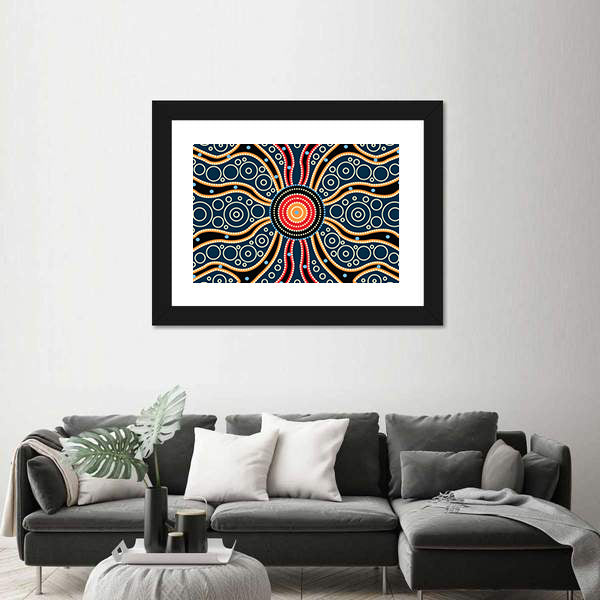 Blue Mandala Connection Canvas Wall Art