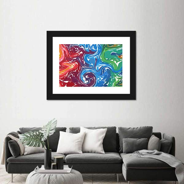 Vibrant Fluid Shapes Composition Canvas Wall Art
