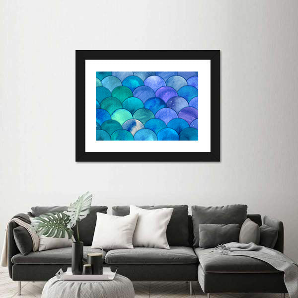 Mermaid Scales Watercolor Canvas Wall Art