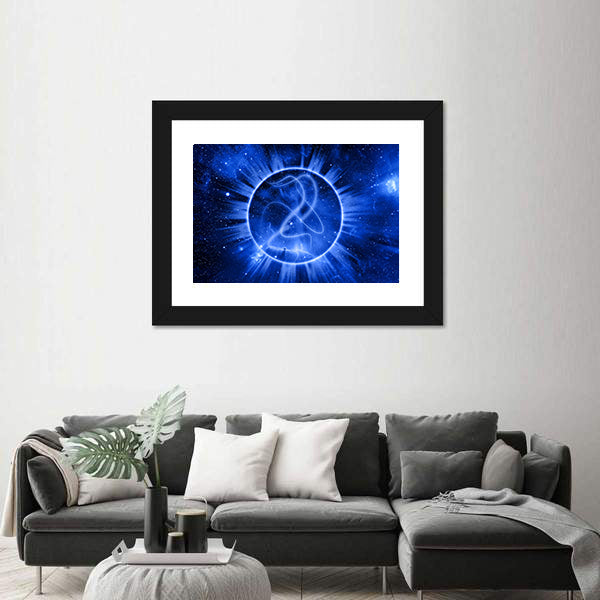 Mystical Celestial Circle Abstract Canvas Wall Art
