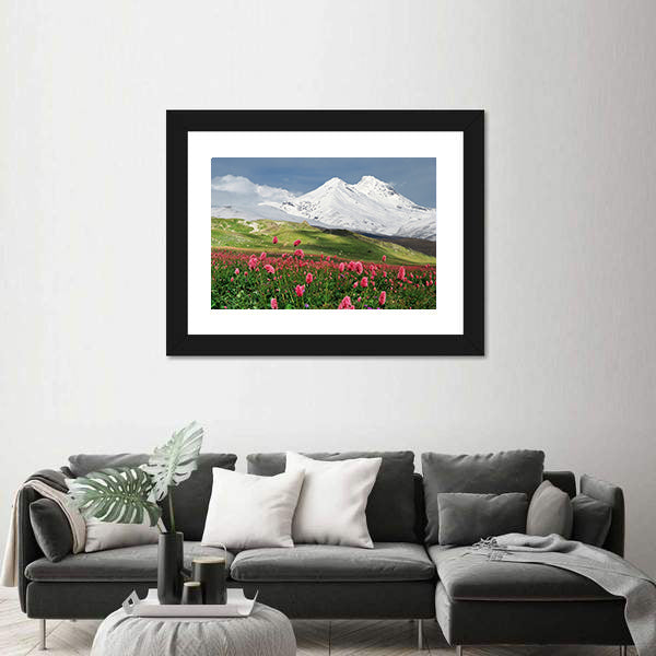 Blooming Flowers in Alpine Meadow Canvas Wall Art
