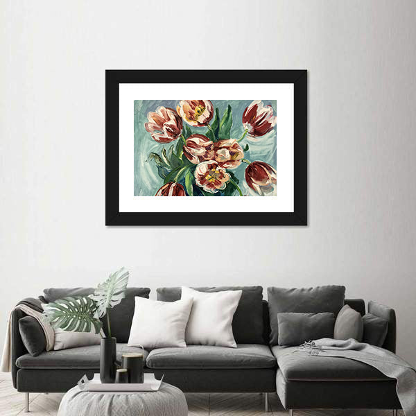 Variegated Tulips Still Life Canvas Wall Art